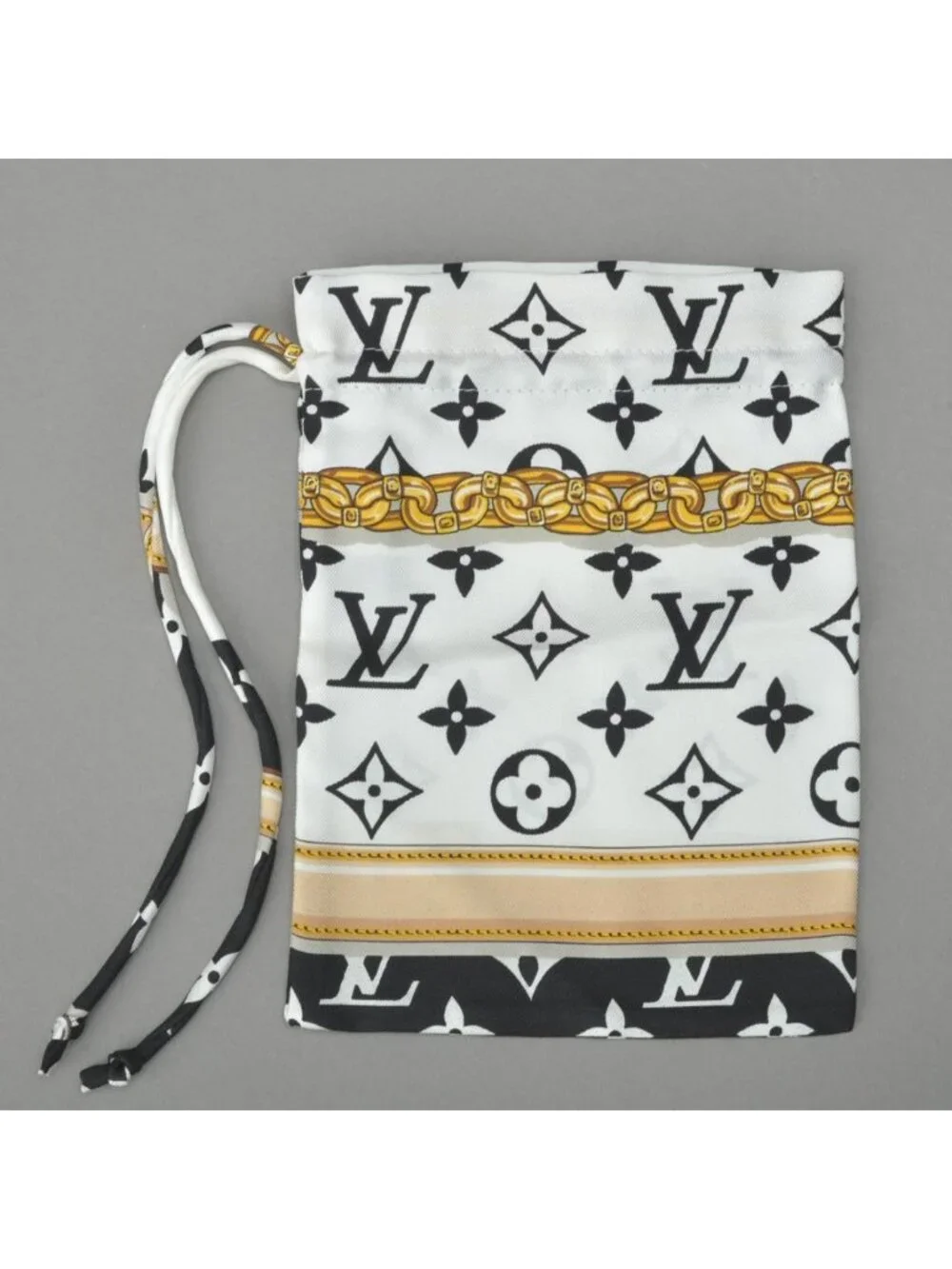 Louis Vuitton Mask Maille Black XL Embroidered Monogram Pouch